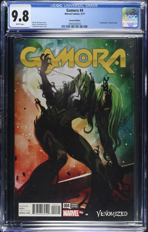 Gamora #4 (Marvel Comics, 2017), CGC 9.8 graded comic book, Universal Blue label — front cover in its holder