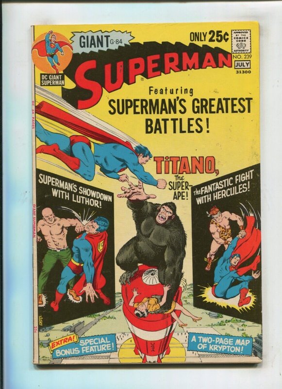 Superman #239 (DC Comics, 1971), raw comic book in 6.5 condition — front cover