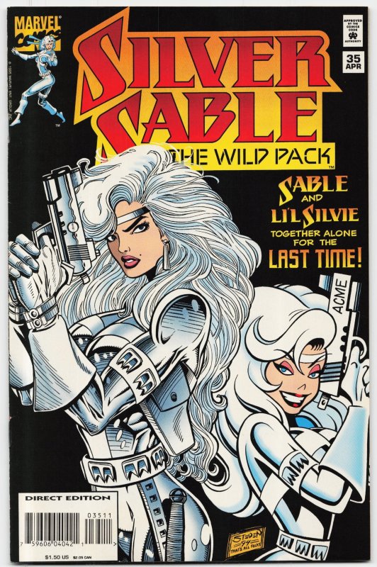 Silver Sable and the Wild Pack #35 (1995), raw, ungraded comic book — front cover