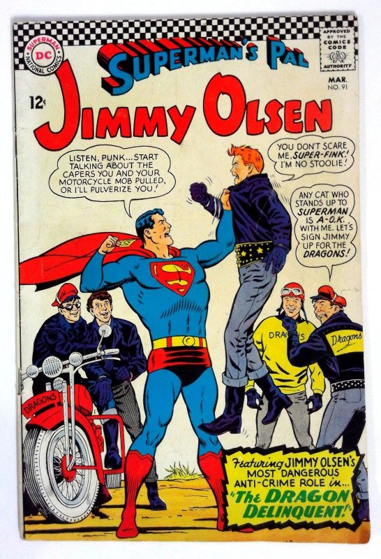 Superman's Pal Jimmy Olsen #91 (DC Comics, 1966), raw comic book in VG condition — front cover