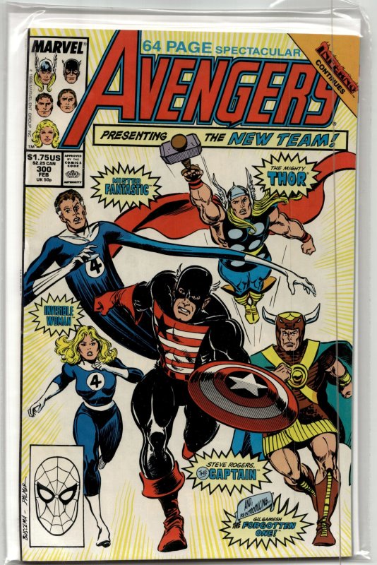The Avengers #300 (Marvel Comics, 1989), raw, ungraded comic book — front cover