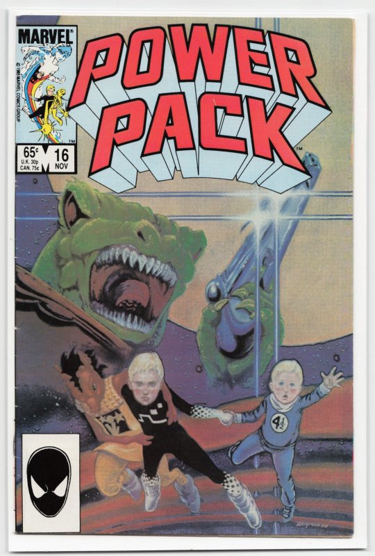 Power Pack #16 (Marvel Comics, 1985), raw, ungraded comic book — front cover