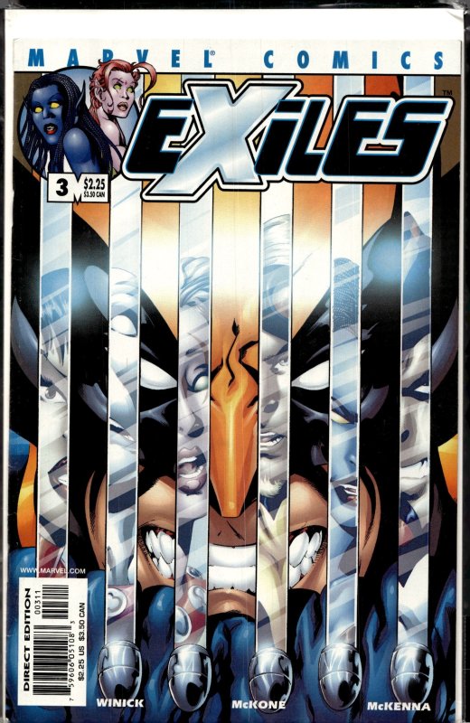 Exiles #3 (2001), raw, ungraded comic book — front cover