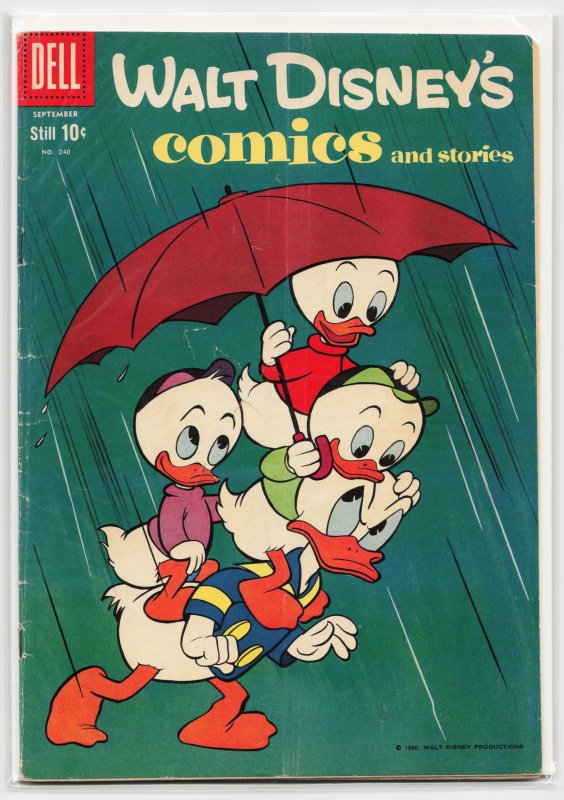 Walt Disney's Comics and Stories #240 (Dell, 1960), raw, ungraded comic book — front cover