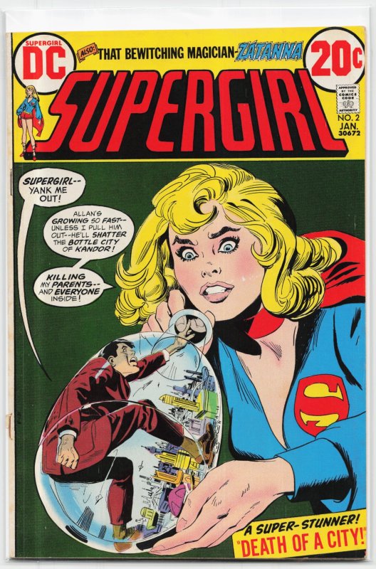 Supergirl #2 (DC Comics, 1973), raw, ungraded comic book — front cover