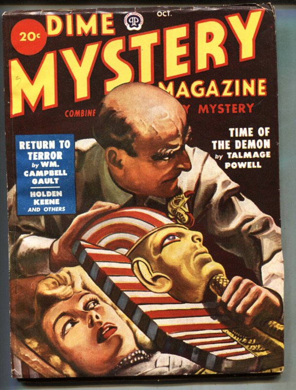Dime Mystery 10/1949-Popular-Egyptian Cover-High Grade Pulp Magazine, raw, ungraded comic book — front cover