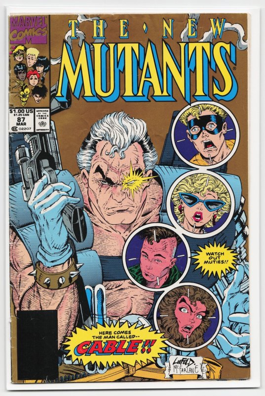 The New Mutants #87 (Marvel Comics, 1990), raw, ungraded comic book — front cover