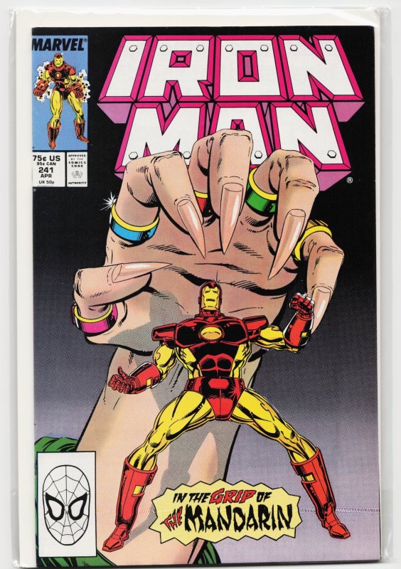 Iron Man #241 (Marvel Comics, 1989), raw, ungraded comic book — front cover