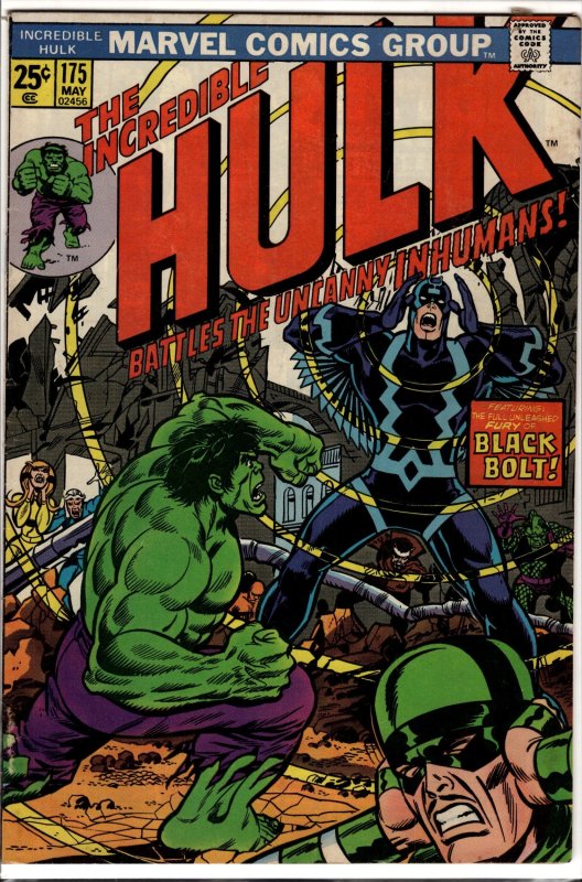 The Incredible Hulk #175 (Marvel Comics, 1974), raw, ungraded comic book — front cover