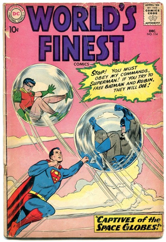 World's Finest #114 (DC Comics, 1960), raw comic book in VG condition — front cover