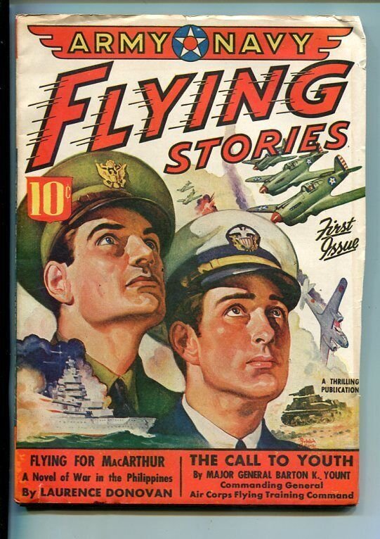 Pulp: Army Navy Flying Stories #1 (1942), raw, ungraded comic book — front cover