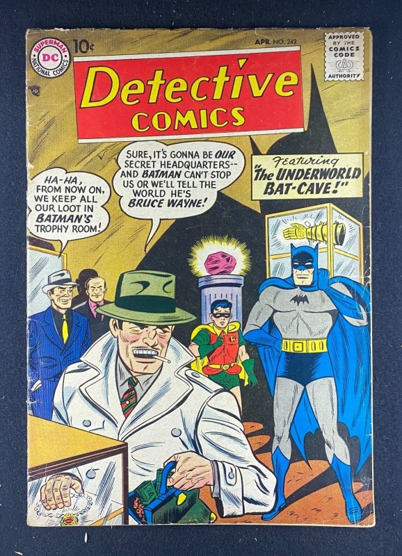 Detective Comics #242 (DC Comics, 1937), raw comic book in VG 4.0 condition — front cover