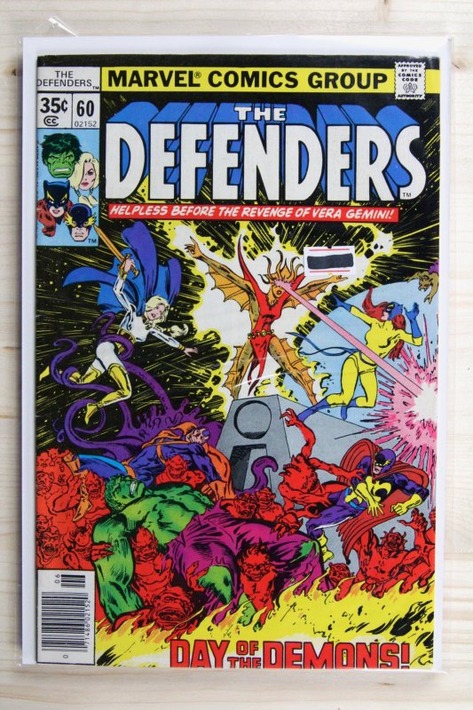 The Defenders #60 (Marvel Comics, 1978), raw comic book in FN/VF 7.0 condition — front cover