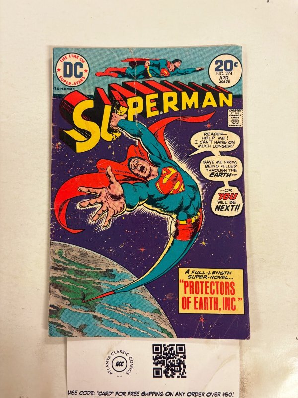 Superman #274 (DC Comics), raw comic book in GD condition — front cover
