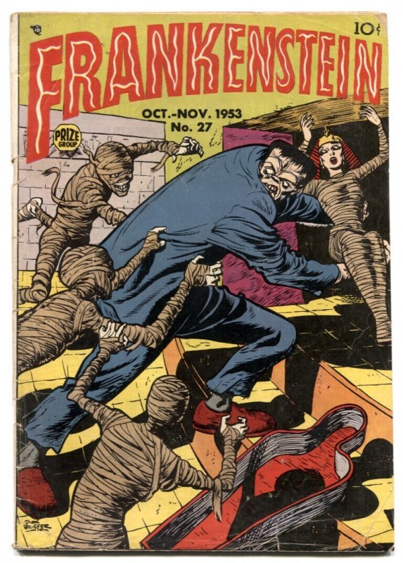 Frankenstein #27 (Prize Comics, 1953), raw comic book in VG condition — front cover