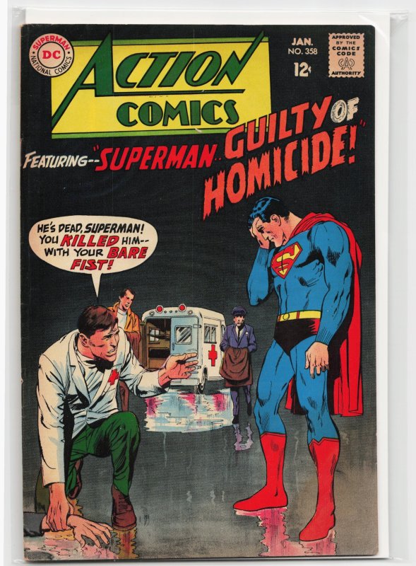 Action Comics #358 (DC Comics, 1968), raw, ungraded comic book — front cover