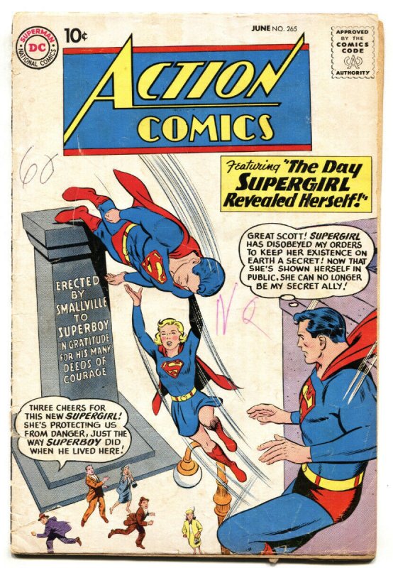 Action Comics #265 (DC Comics), raw, ungraded comic book — front cover
