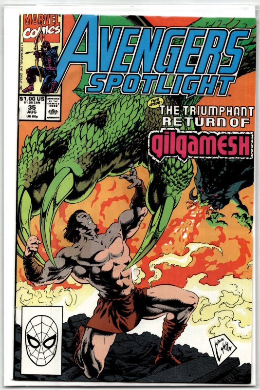 Avengers Spotlight #35 (Marvel Comics, 1990), raw, ungraded comic book — front cover