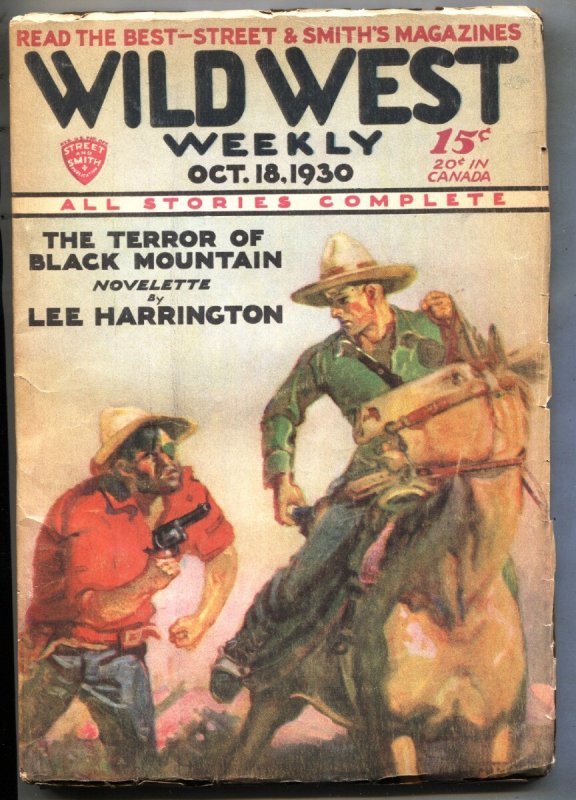 Wild West Weekly 10/18/1930-Butch Cassidy-Remington Schuyler-High Grade Pulp Mag, raw, ungraded comic book — front cover