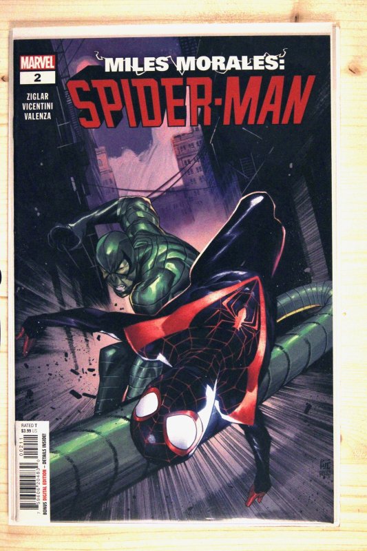 Miles Morales: Spider-Man #2 (Marvel Comics, 2023), raw comic book in NM+ 9.6 condition — front cover