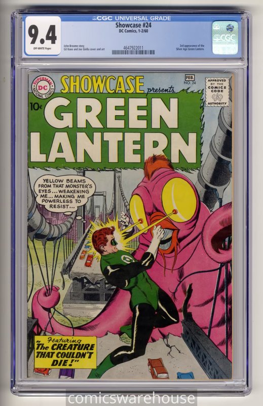Showcase #24 (DC Comics, 1960), CGC 9.4 graded comic book, Universal Blue label — front cover in its holder