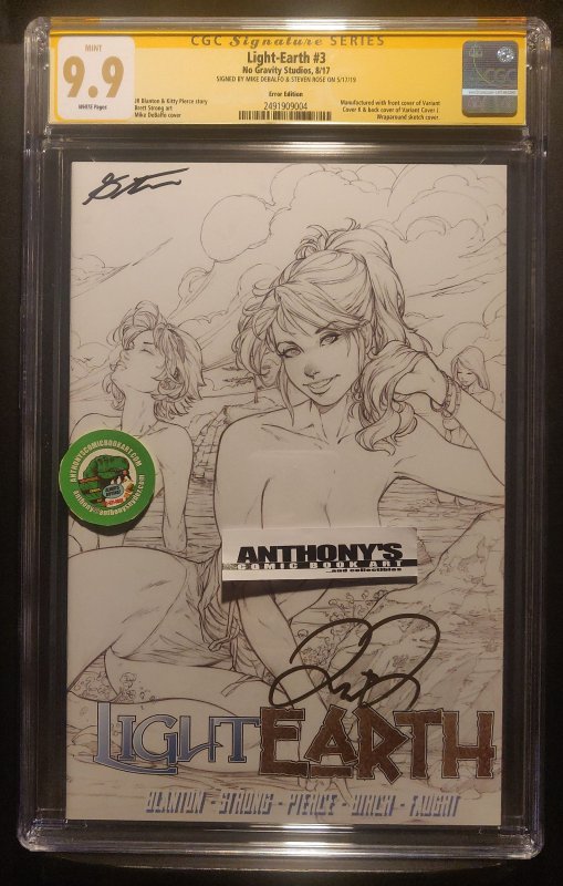 Light-Earth #3 (2017), CGC 9.9 graded comic book — front cover in its holder