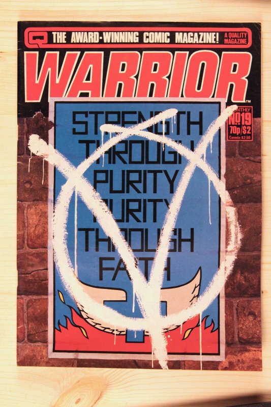 Warrior #19 (1984), raw comic book in FN/VF 7.0 condition — front cover