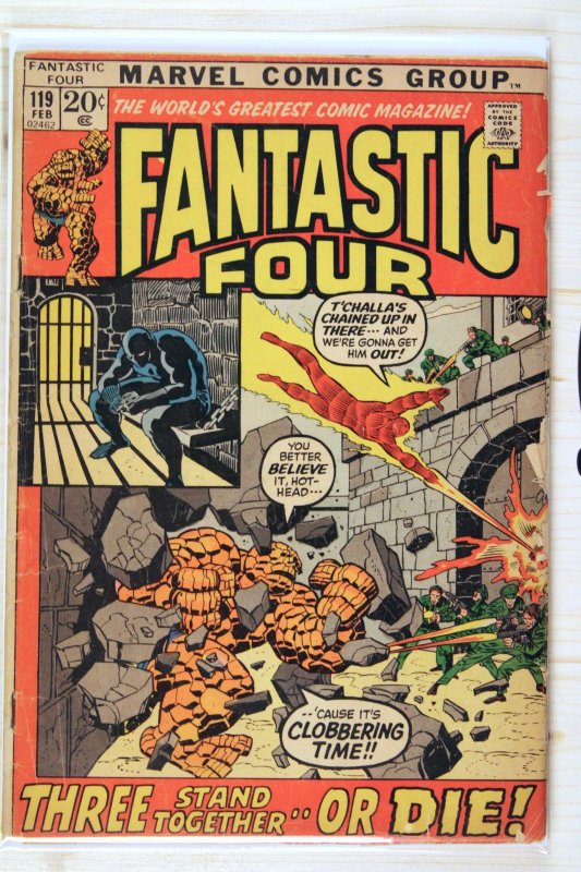 Fantastic Four #119 (Marvel Comics, 1972), raw comic book in VG- 3.5 condition — front cover