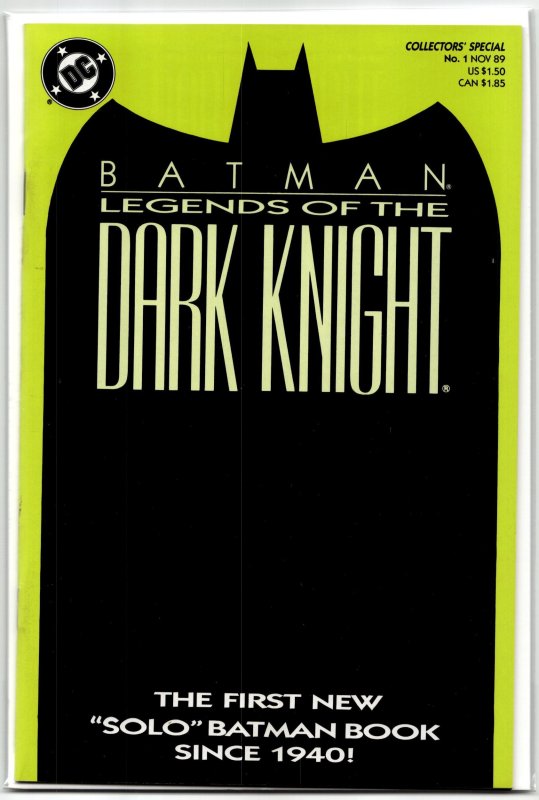 Legends of the Dark Knight #1 (DC Comics, 1989), raw, ungraded comic book — front cover