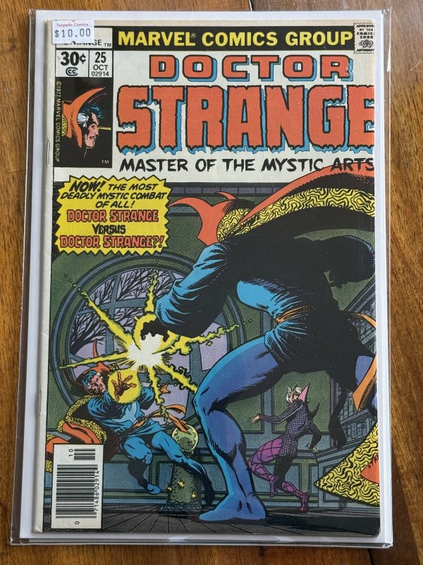 Doctor Strange: Master of the Mystic Arts #25 (Marvel Comics, 1977), raw comic book in FN 6.0 condition — front cover