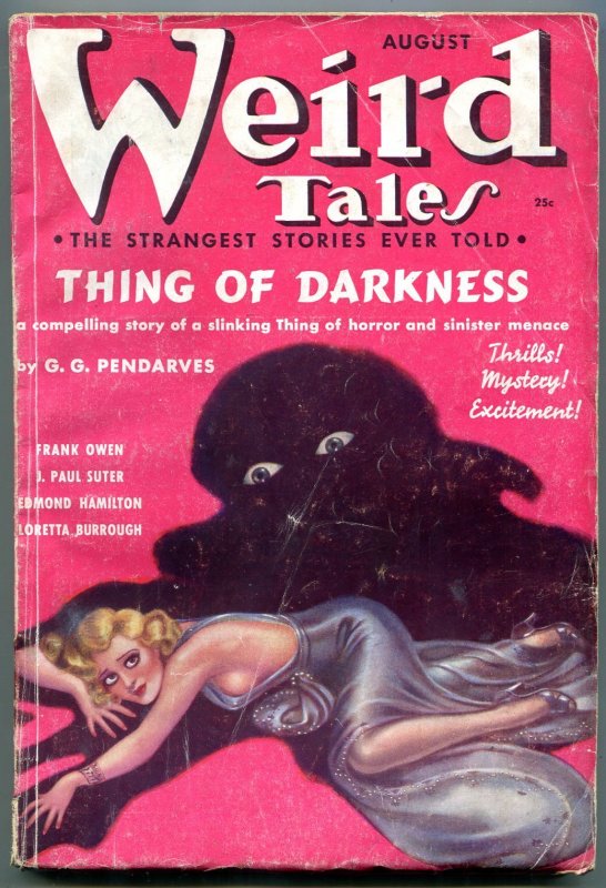 Pulp: Weird Tales Pulp August 1937- Thing of Darkness- Brundage Cover VG (1937), raw comic book in VG condition — front cover