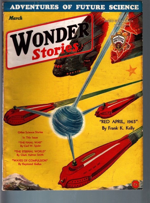 Pulp: Wonder Stories 3/1932-Sci-Fi Pulp-Frank Paul Cover VF, raw comic book in VF condition — front cover