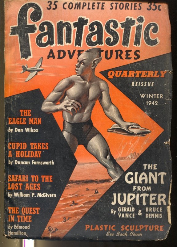 Pulp: Fantastic Adventures Quarterly- Winter 1942-35 Complete Stories-Derlet... (1942), raw, ungraded comic book — front cover