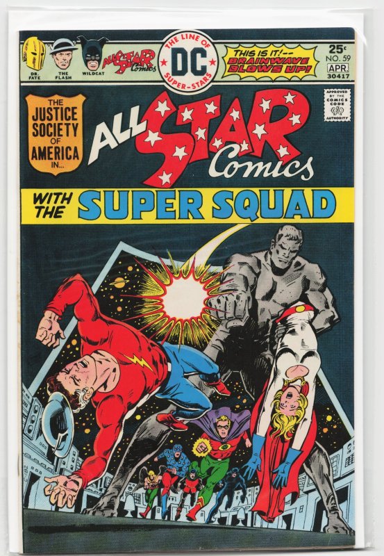All-Star Comics #59 (DC Comics, 1976), raw, ungraded comic book — front cover