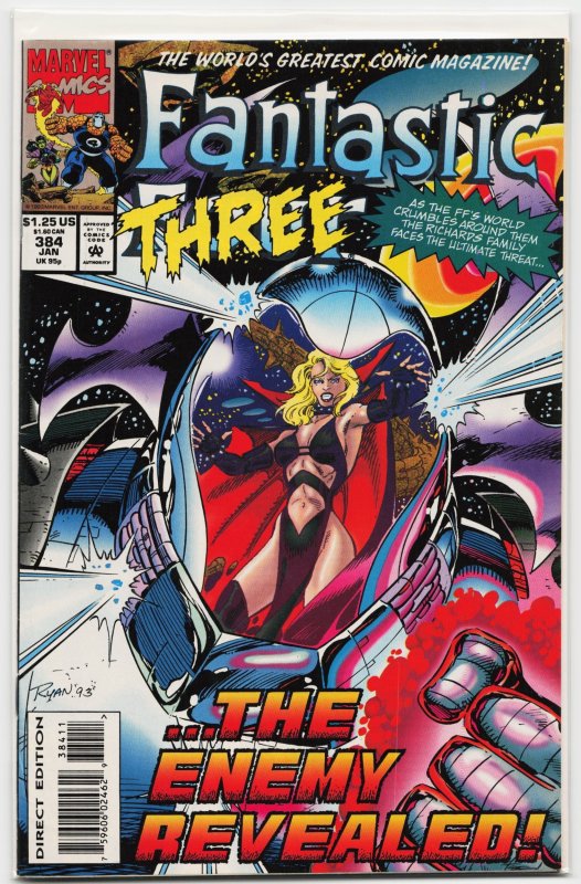 Fantastic Four #384 (Marvel Comics, 1994), raw, ungraded comic book — front cover