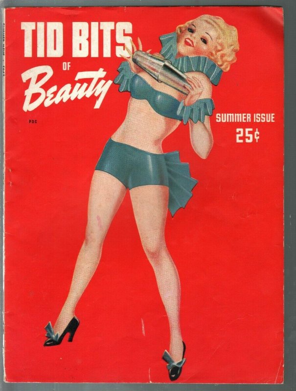 Tid Bits of Beauty #1 (1943), raw comic book in VG condition — front cover