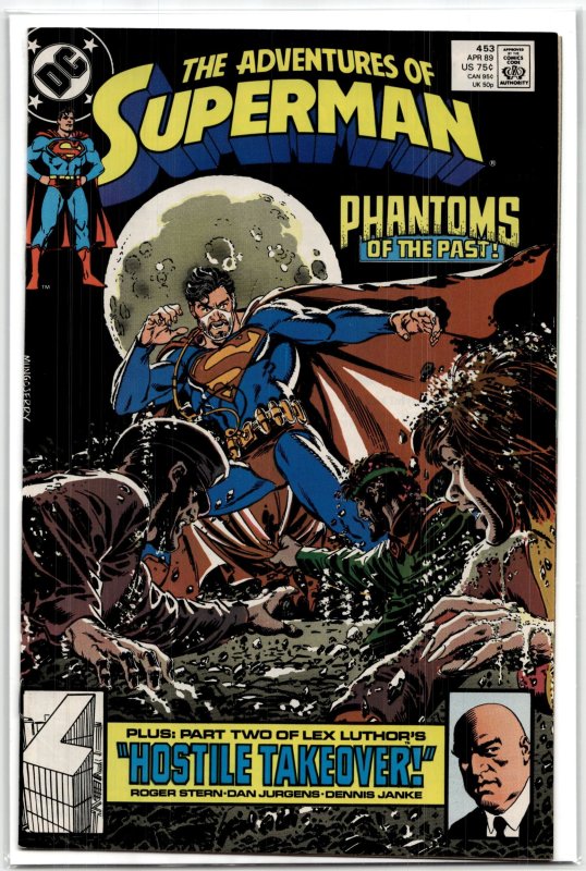 Adventures of Superman #454 (DC Comics, 1989), raw, ungraded comic book — front cover