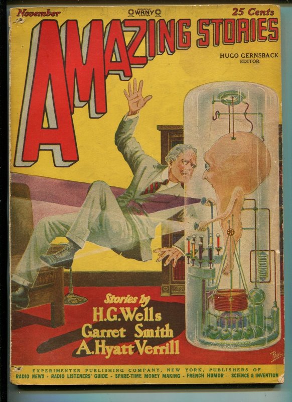Pulp: Amazing Stories 11/1927-Gernsback-Paul-Wells-A Hyatt Verrill-pulp Sci-... (Experimenter Publishing), raw, ungraded comic book — front cover