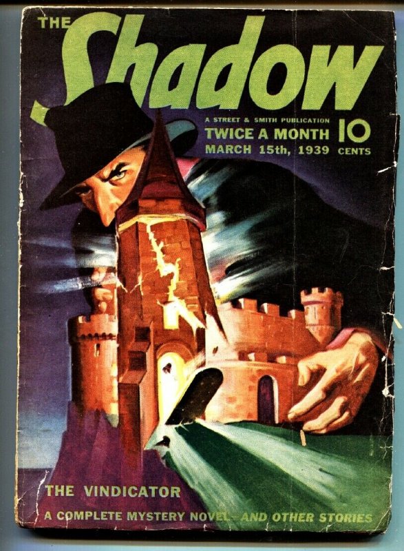 The Shadow Pulp March #15 (1939), raw, ungraded comic book — front cover