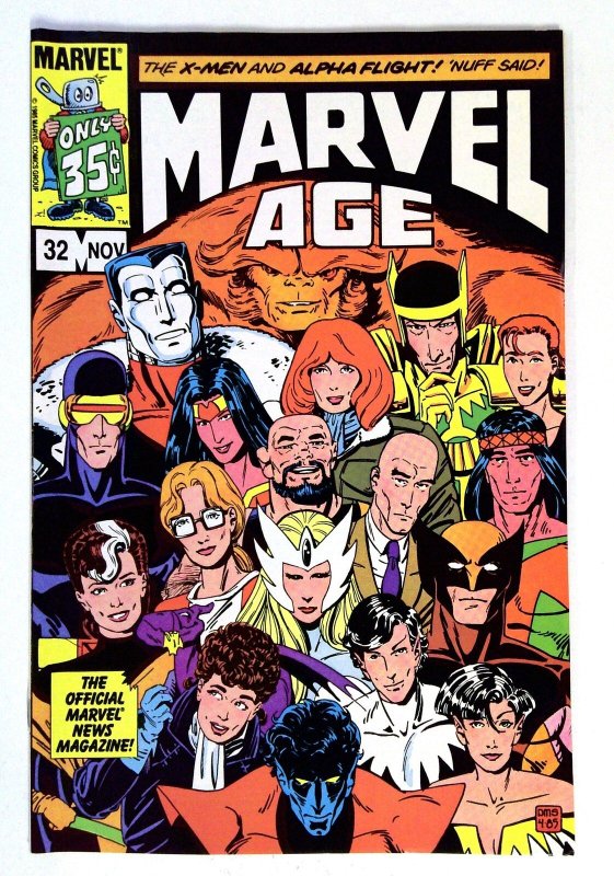 Marvel Age #32 (Marvel Comics, 1985), raw comic book in NM- condition — front cover