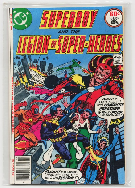 Superboy and the Legion of Super-Heroes #234 (DC Comics, 1977), raw, ungraded comic book — front cover