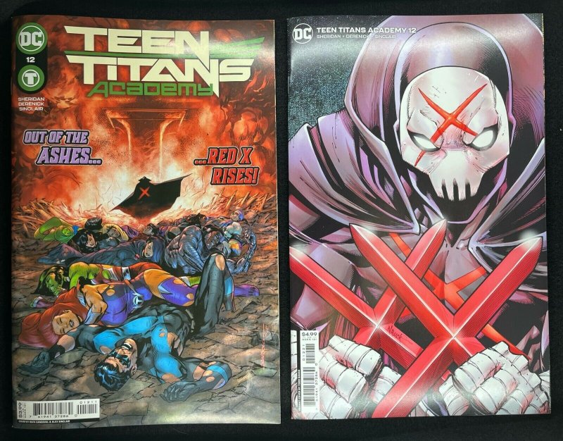 Teen Titans Academy (2021) #12 NM Sandoval & Nauck Cover Lot Red X Reveal (Marvel Comics, 2021), raw comic book in NM condition — front cover