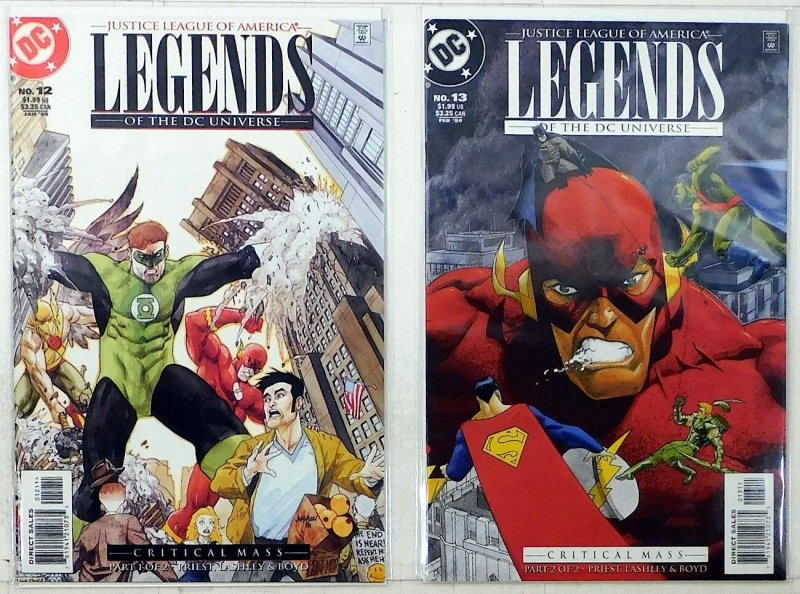 Legends DC Universe Lot 2 #12, 13 1999 DC Justice League 1st Print Comic Books (DC Comics, 1999), raw, ungraded comic book — front cover