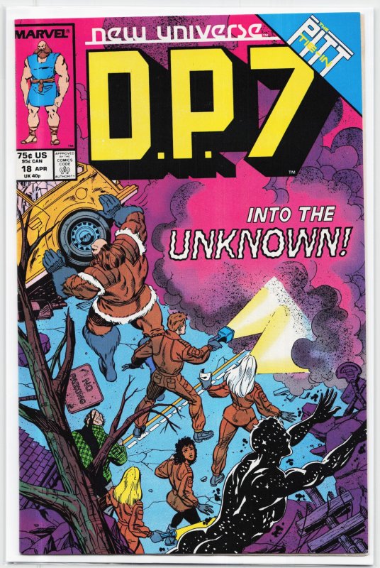 D.P.7 #18 (Marvel Comics, 1988), raw, ungraded comic book — front cover