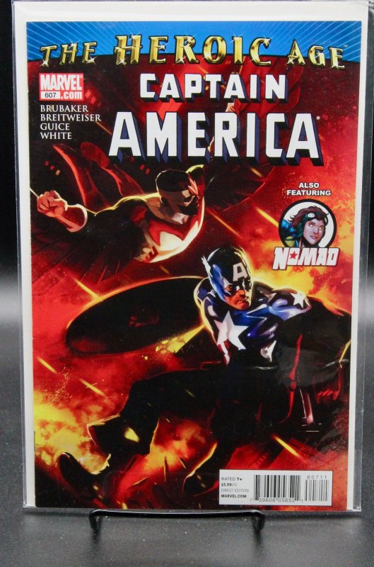 Captain America #607 (Marvel Comics, 2010), raw, ungraded comic book — front cover