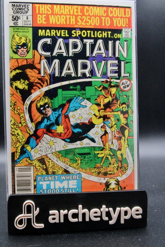 Marvel Spotlight #8 (Marvel Comics, 1973), raw comic book in VF+ 8.5 condition — front cover