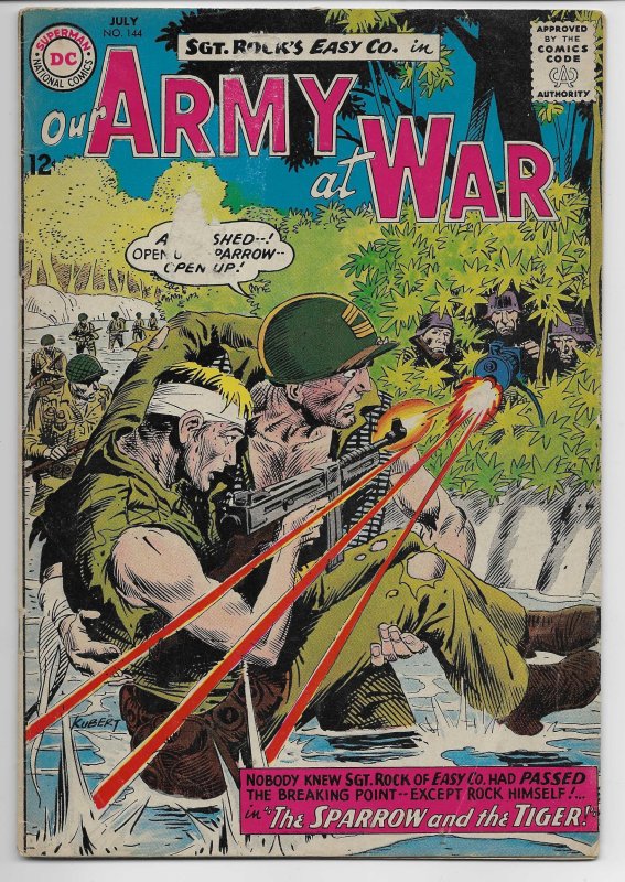 Our Army at War #144 (DC Comics, 1964), raw comic book in VG condition — front cover