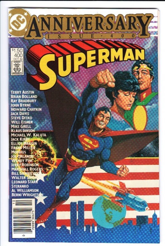 Superman #400 - 1984 - DC - VF- - Comic Book (DC Comics, 1984), raw comic book in VF- condition — front cover