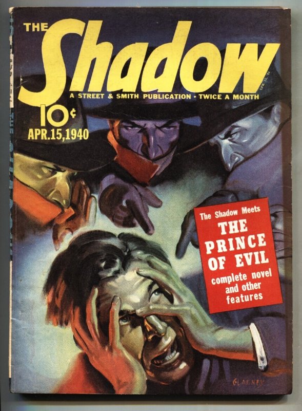 Shadow 1940 APR 15 // Street AND Smith // Pulp Magazine // FN+ (1940), raw comic book in FN+ condition — front cover
