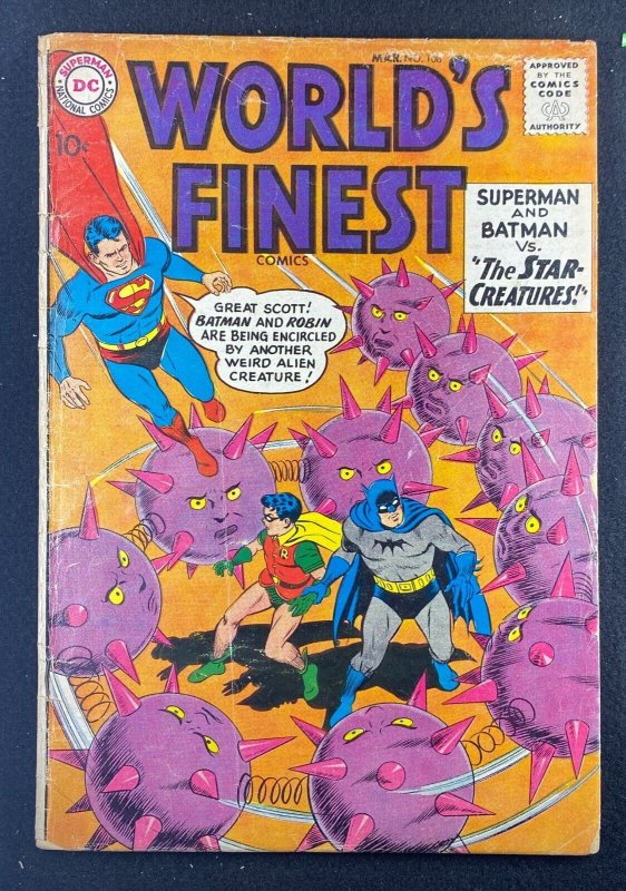 World's Finest #108 (DC Comics, 1941), raw comic book in VG- 3.5 condition — front cover